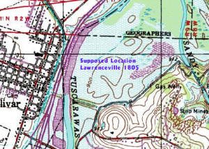 Lawrenceville 1805 projected location on map